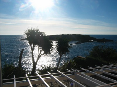 Sea front view Villa rental saint-Raphael cte d'azur Esterel,the view from the first bedroom of the sea front villa rental Esterel